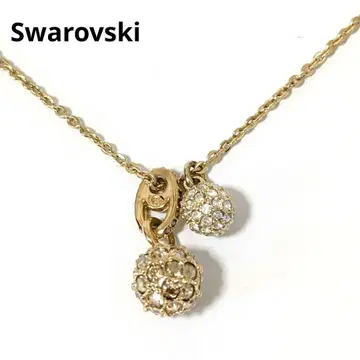 반짝반짝 스와로브스키 목걸이 볼 흔들흔들 골드 컬러 스톤