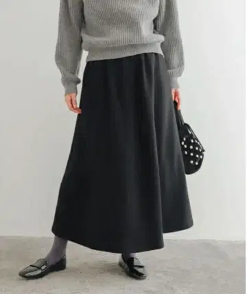 URBAN RESEARCH DOORS [M] 울 혼방 컷 스커트 블랙