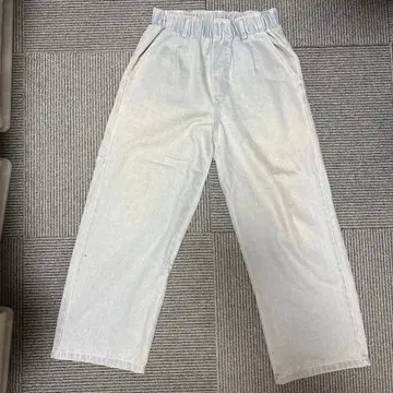 라이트 블루 허리밴딩 데님 팬츠 S