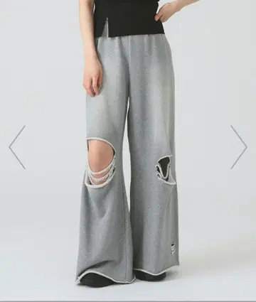 Ray BEAMS 데미지 맨투맨 팬츠 사이즈 0 그레이