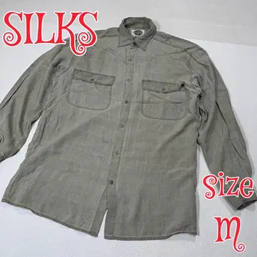 SILKS 실크 셔츠 그린 M 오키메 사이즈