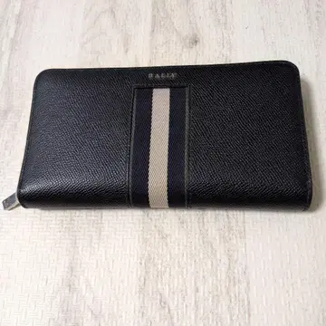 BALLY 블랙 스트라이프 장지갑