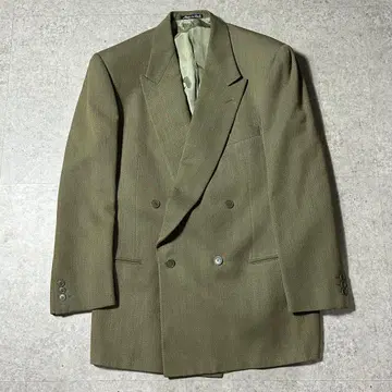 80s Giorgio Armani 더블 테일러드 자켓 헤링본