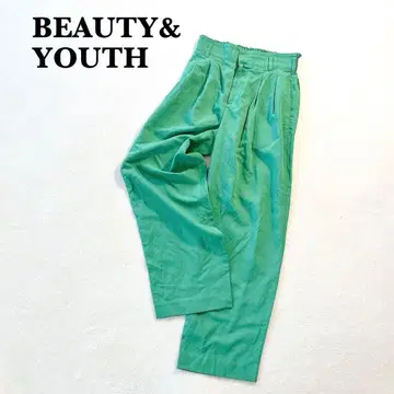 뷰티앤유스 턱 팬츠 M 그린 캐주얼
