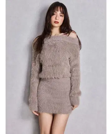 GYDA 니트 오프숄더 원피스 프리 사이즈
