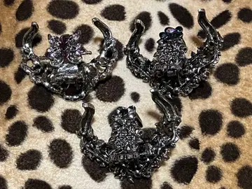 1 미사용 스와로브스키 바 클립 3개 세트 헤어 액세서리 머리 장식