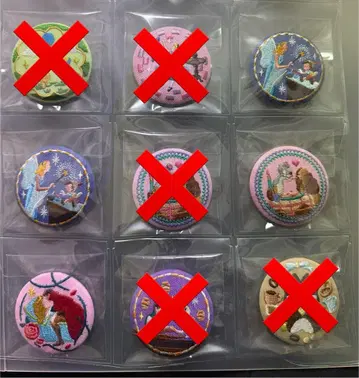 디즈니 자수 캔뱃지 4개 세트