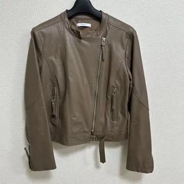 FENNEL 노카라 가죽 자켓 브라운