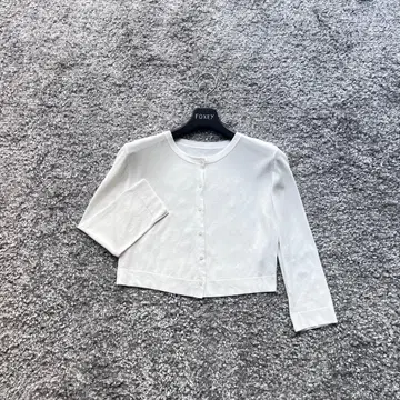 FOXEY NY 38 화이트 어퍼 스탠다드 가디건