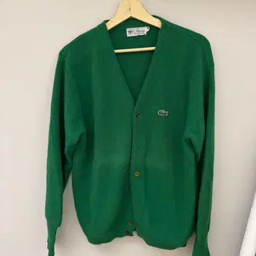 90s 그린 가디건 라코스테 와펜
