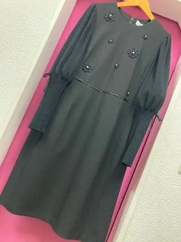 인기 완판 꽃 모티브 니트 원피스