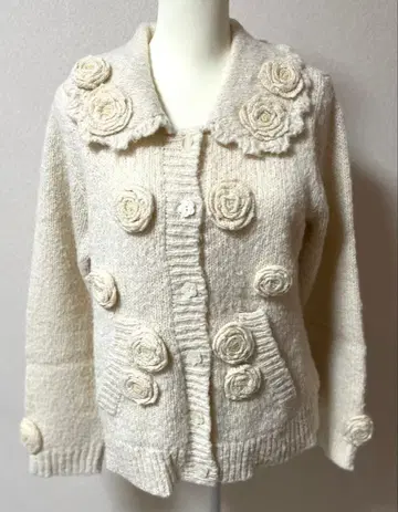 핑크하우스 꽃 모티브 니트 가디건 새상품급