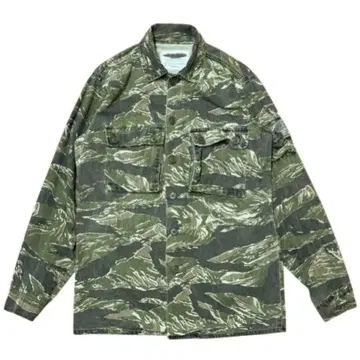 80s USA 민간 타이거 카모 유틸리티 셔츠
