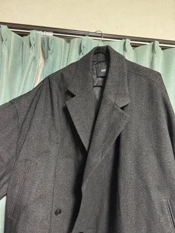 다크 그레이 더블 브레스트 체스터 코트 F