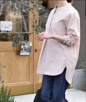 정가 1.5만엔 OURHOME 노다리미 블라우스 핑크 셔츠 블라우스