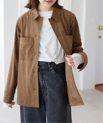 SLOBE IENA 페이크 스웨이드 셔츠 블루종