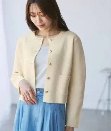 로페피크닉 밀라노 리브 골드 버튼 니트 가디건