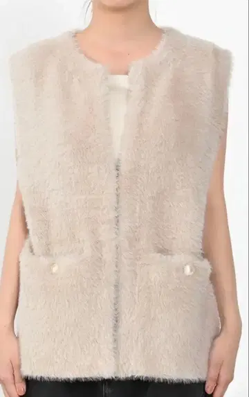 미사용 새상품 택 포함 COHINA 더블 페이스 페더 베스트