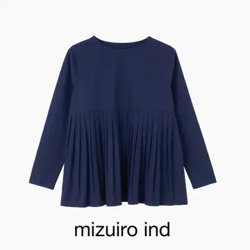 mizuiro ind 플리츠 절개 블라우스 네이비 Free 일본제