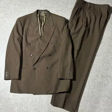새상품급 80s Giorgio Armani 더블 셋업 브라운 와이드