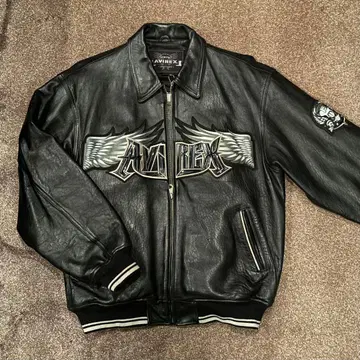 AVIREX 블랙 가죽 자켓