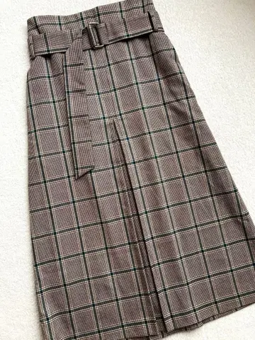 SHIPS 박스 플리츠 체크 스커트