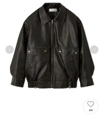 LILY BROWN 빈티지 인조 가죽 블루종 블랙 F