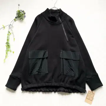 [ 택 포함 미사용품 ] 비어즐리 쭈리 지퍼 풀오버 맨투맨 하이넥