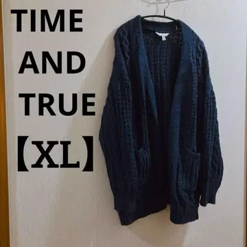 TIME AND TRUE [ XL ] 다크 블루 가디건 아우터