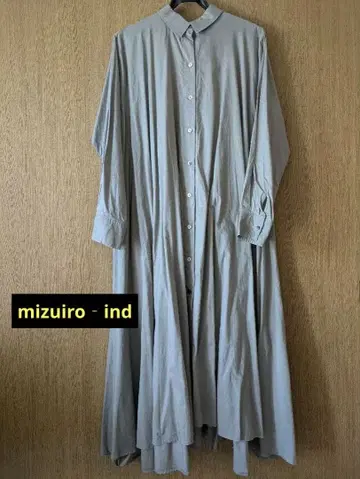 mizuiro ind 그레이 셔츠 원피스 긴팔