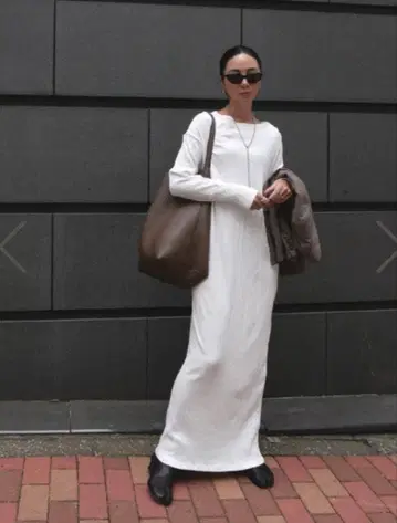 Cotton Boat-neck Long One-piece