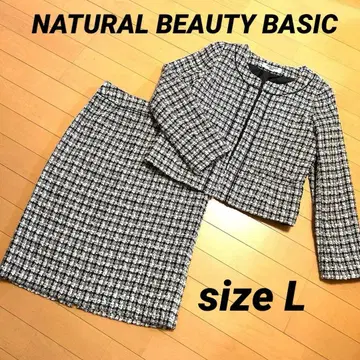 NATURAL BEAUTY BASIC 트위드 스커트 수트 L 사이즈
