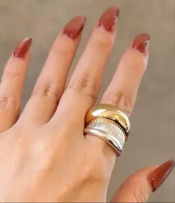 요건 레일 실버 컬러 골드 컬러 레이어드 반지 15호 16호