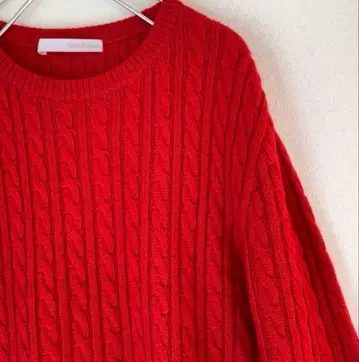 스픽 앤 스팬 케이블 니트 빨간색