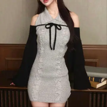 Darich 숏 볼레로 니트 미니 원피스