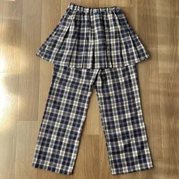 meridian 체크 레이어드 팬츠 치마바지