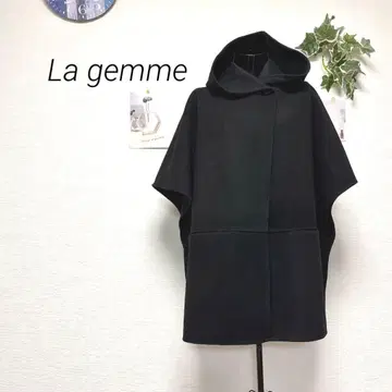 10490 La-gemme 라지엠 후드 부착 판초 코트 레이온 혼방