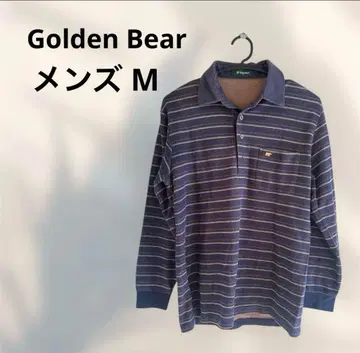 [ 당일 발송 ] 골든 베어 남성용 긴팔 피케 셔츠 보더 캐주얼 M