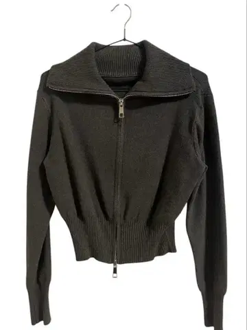 [ melange/멜랑주 ] 더블 지퍼 니트 다크 그레이 F 사이즈