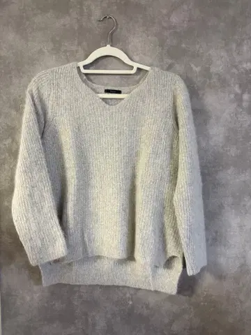 [ 새상품급 ] ROSSO 폭스 혼방 퍼 니트 그레이