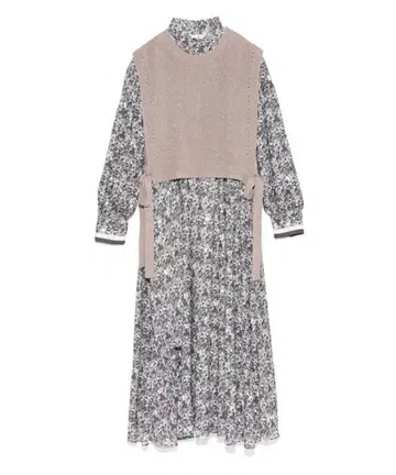 릴리 브라운 니트 베스트 플라워 원피스