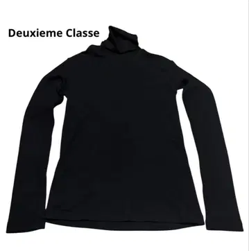 Deuxieme Classe 리브 터틀 니트 풀오버 블랙