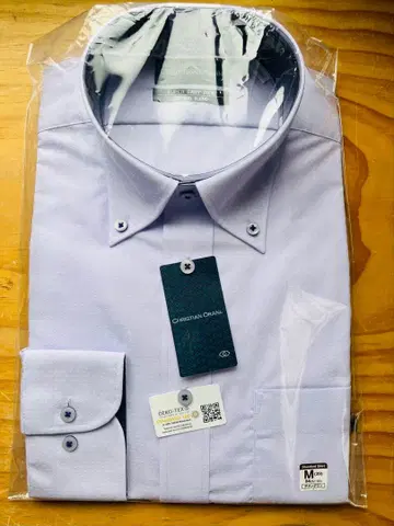 라벤더색 긴팔 와이셔츠 M 사이즈 ( 목둘레 39-소매 84 )