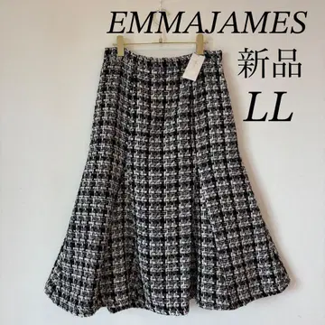 택 포함 새상품 에마 제임스 트위드 플레어 스커트 LL 빅 사이즈