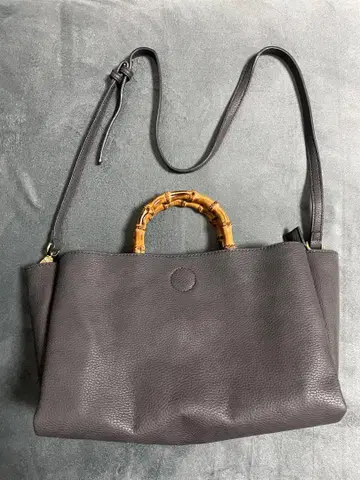 ROPE 그레이 가죽 핸드/숄더백
