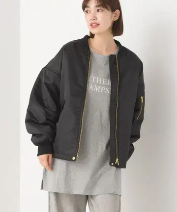 OMNES 나일론 트윌 MA-1 자켓 블랙