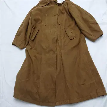 카라우 티어 울 혼방 더블 버튼 롱 코트 S 사이즈 브라운 계열