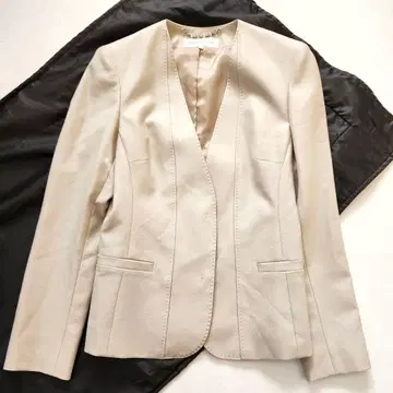 [ 새상품급 ] 모가MOGA 노카라 자켓 라이트 베이지 울 실크 일본제