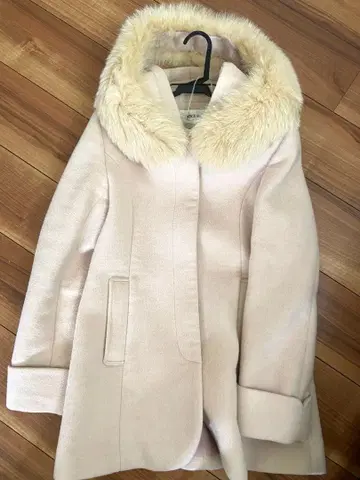 Misch Masch 베이지 롱 코트 퍼 포함