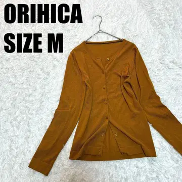 ORIHICA V넥 가디건 M 머스타드 울 혼방 [ 482 ]